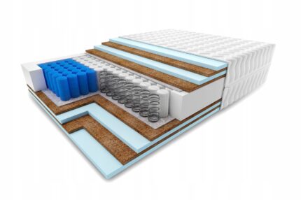 MATERAC 160x200 POCKET BARDZO TWARDY H5 4XKOKOS TENCEL NIEROLOWANY 25 CM